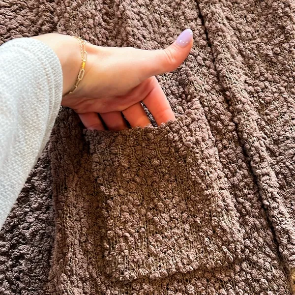 Pink Lily Long brown cardigan - Image 3