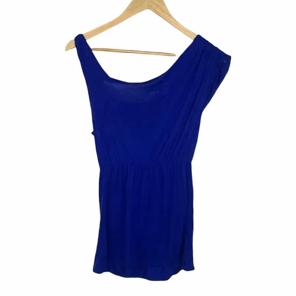 Free People Blue Tunic‎ asymmetrical top Size Small - Image 4