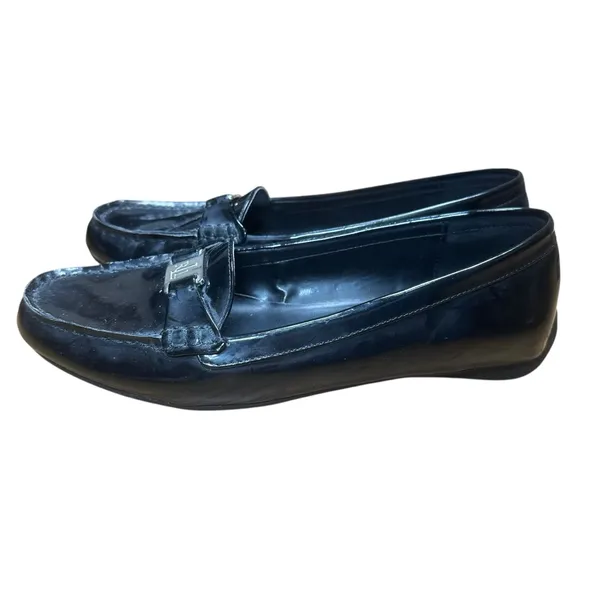 Lauren Ralph Lauren Loafers Block Heel Minimalist Office Classic Black 7.5 Chic - Image 2
