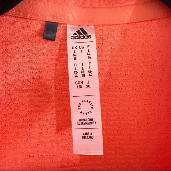 Adidas Coral Fitted Short Sleeve Polo Shirt size L - Image 2