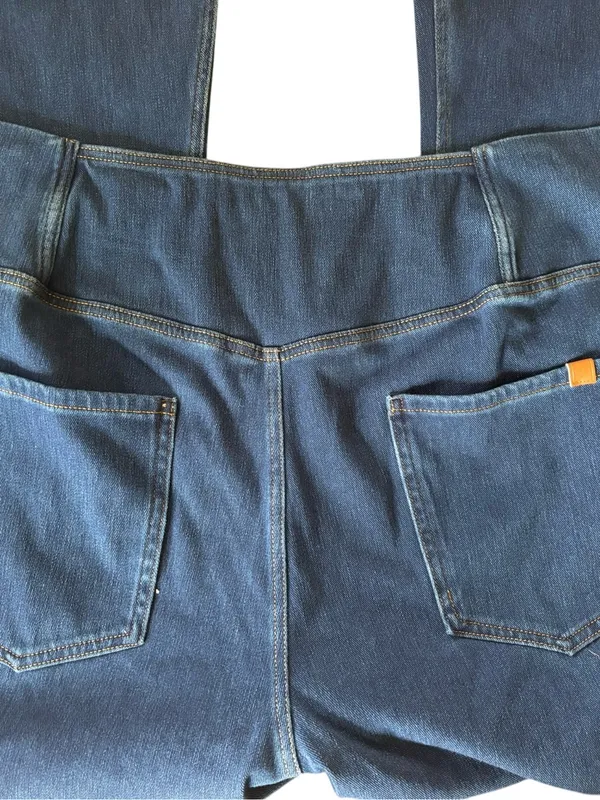 Halara Flex High Waisted Crossover Denim Stretch Pant Sz 3XP Flare Hem Comfort - Image 6