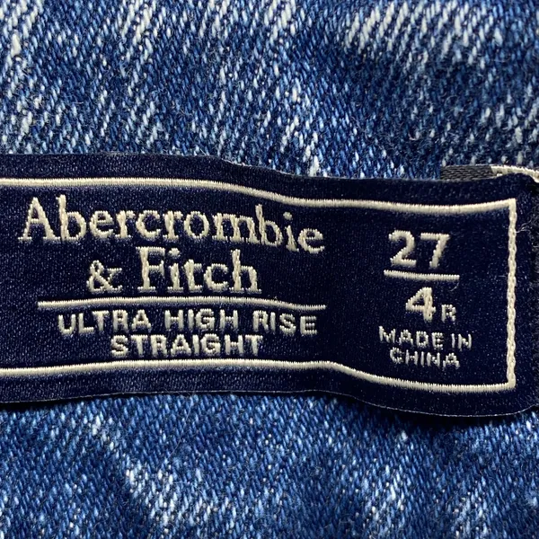 Abercrombie & Fitch Ultra High Rise Straight‎ Jeans Belted Size 27/4R - Image 7