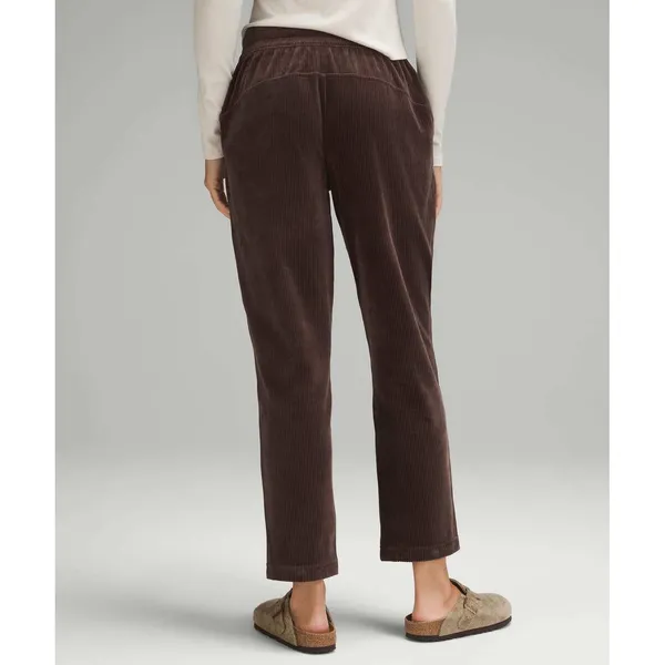Lululemon Scuba Mid-Rise Wide-Leg Pant 7/8 Velvet Cord Espresso Brown 8 LW5GA5S - Image 2