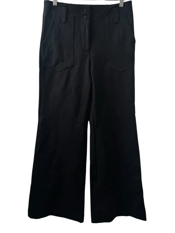 Anthropologie Maeve The Naomi Ponte Wide-Leg Flare Pants in Black Size 28 NWT - Image 5