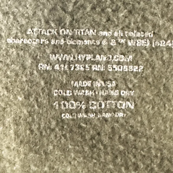 HYPLAND Attack on Titan Army Green Graphic Hoodie Size Small - Image 6