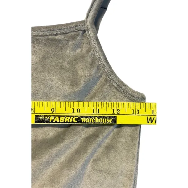 SKIMS Velour Cami Women Large Smoke Grey 0883 Square Neck‎ Spaghetti Strap NWT - Image 4