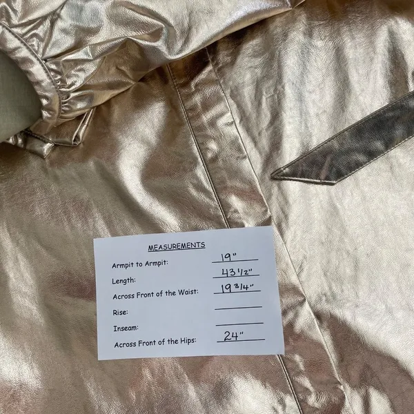 NWT!! Anthropologie MARE MARE Shine Faux Leather Shirt Dress Pearl Metallic XS - Image 14