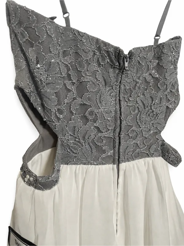 Speechless NWT White Silver Lace Cutout Beaded Homecoming Dress Size 11 - Image 6