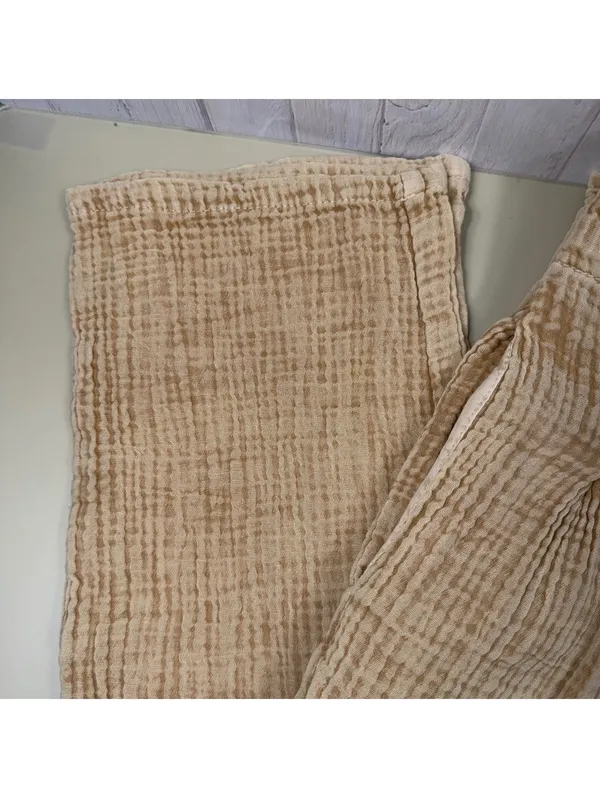 Le Lis Collection Cotton Gauze Wide Leg Pants Women’s Medium Beige Boho - Image 3