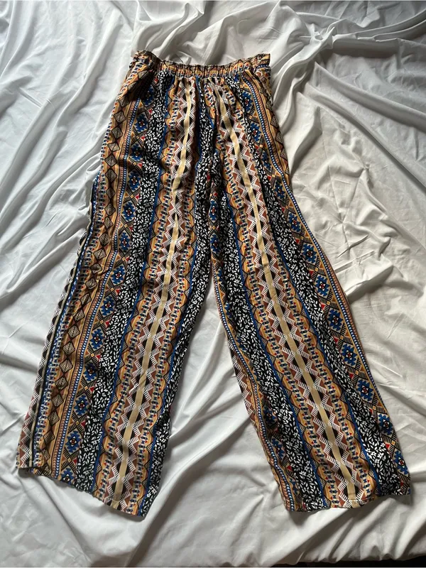 Love Tree Boho Wide-Leg Multicolor Printed Pants - Image 2
