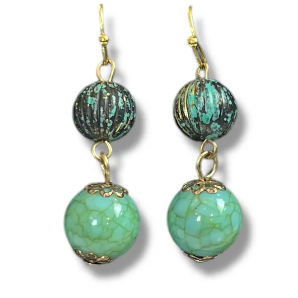 Chico’s Women’s Necklace Earrings Set Multi Strand Turquoise Gold 12” Length - Image 10
