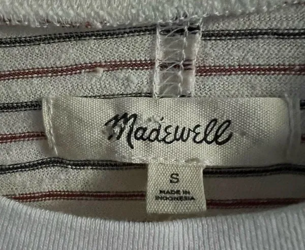 Madewell Hemp Relaxed Drapey Tee in Stripes Size Small Organic Cotton - Image 6