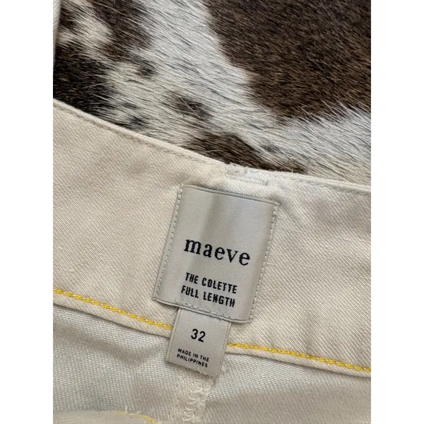 Anthropologie Maeve Colette Full Length Wide Leg Pants White Size 32 - Image 4
