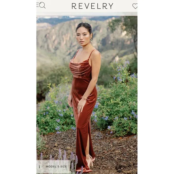 Reverly Skye Velvet Dusty Rose‎ Dress Size 4 - Image 3