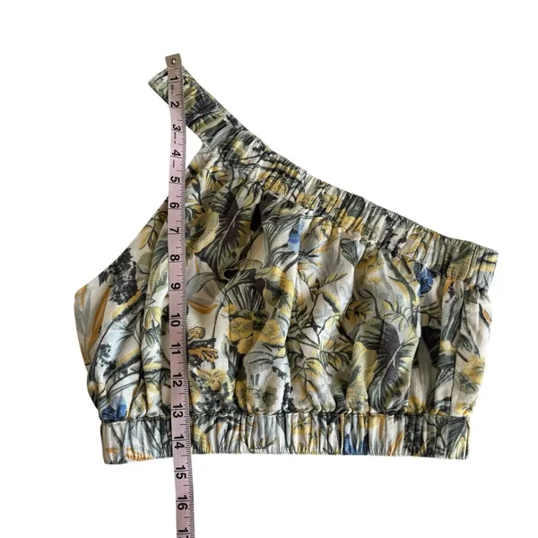 Abercrombie & Fitch One-Shoulder Boho Tropical Floral Cropped Tank Top XS NWT - Image 4
