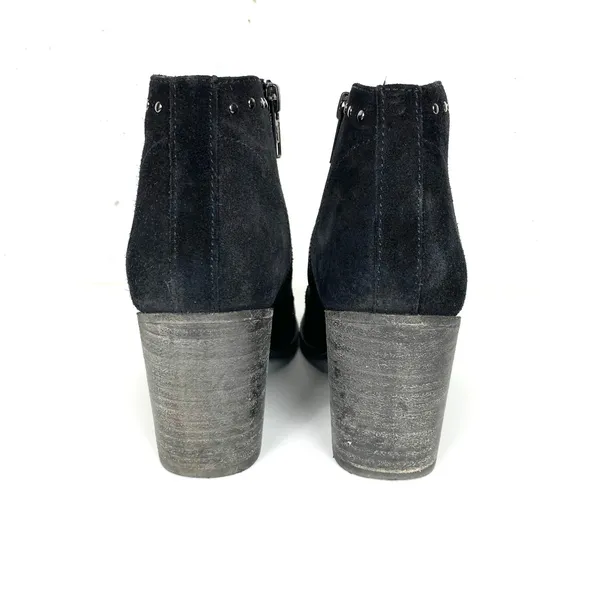 Frye Womens Nora Stud Side Zip Ankle Booties Black Suede Chunky Heel Size 7 - Image 7