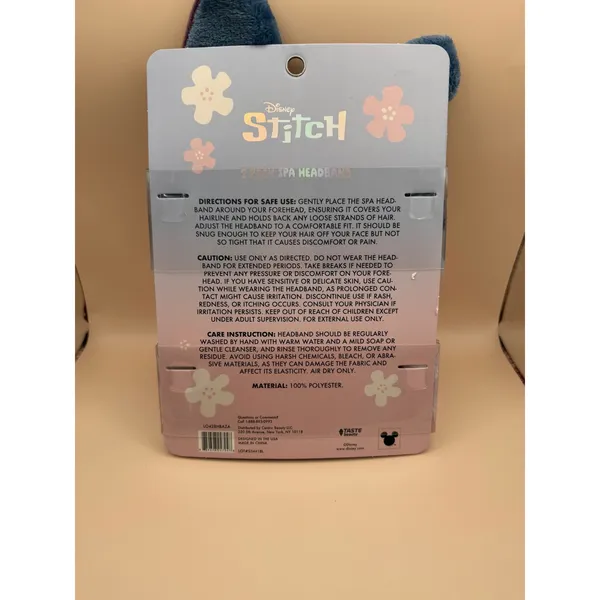 Disney Lilo & Stitch 2-Pack Spa‎ Headband Set Lavender Blue Plush Skincare NIB - Image 5