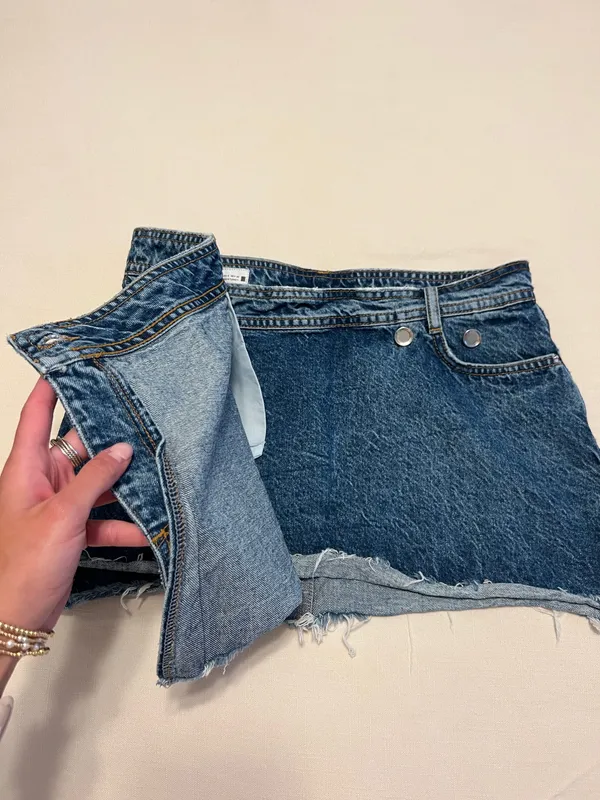 Zara Wrap Jean Skirt - Image 5
