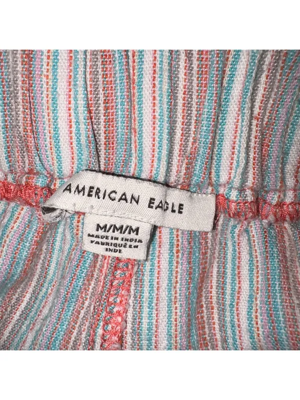 American Eagle Outfitters Striped Paperbag Waist Shorts Size Medium - Image 5