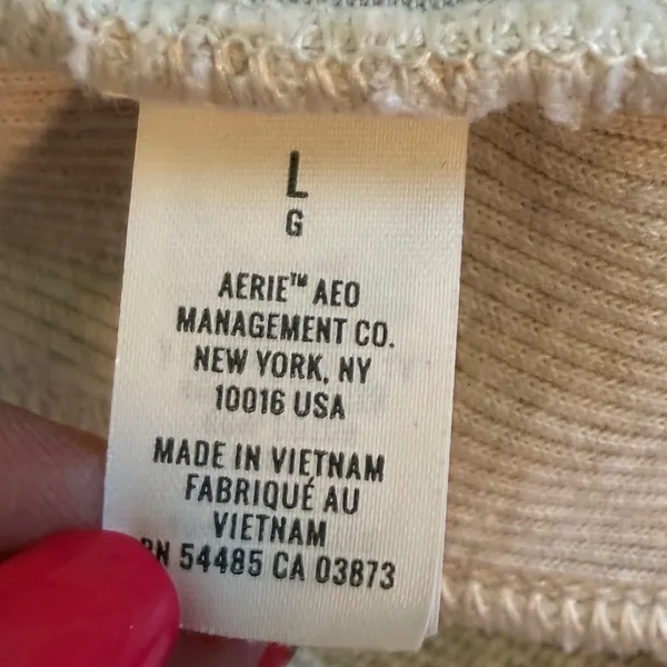Aerie Womens Oversized‎ Camo Sweatshirt Green Cream Crew Neck 4427-6026-5 L - Image 6