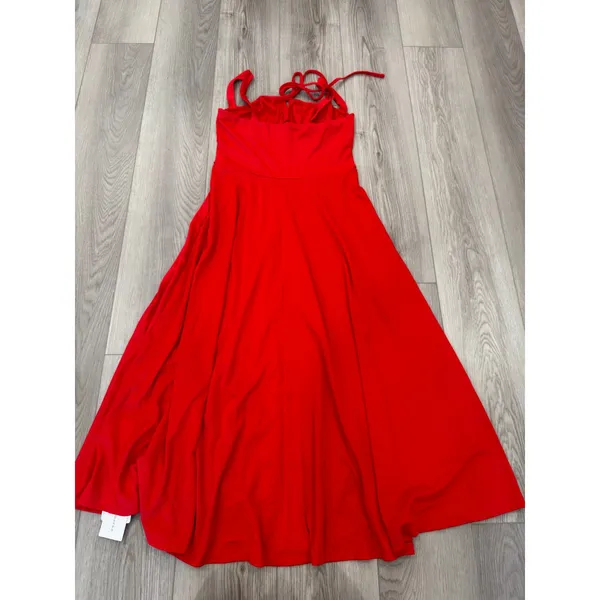 Commense Romantic Ruby Red Cottage Thigh Slit Stretch Midi NWT Dress Large - Image 5