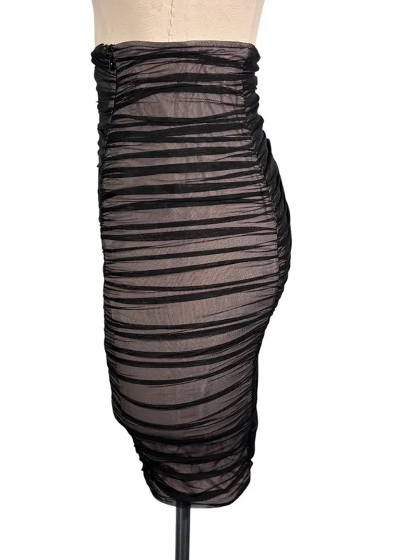 House of CB Leonela Ruched Mesh Skirt Size Small - Image 5