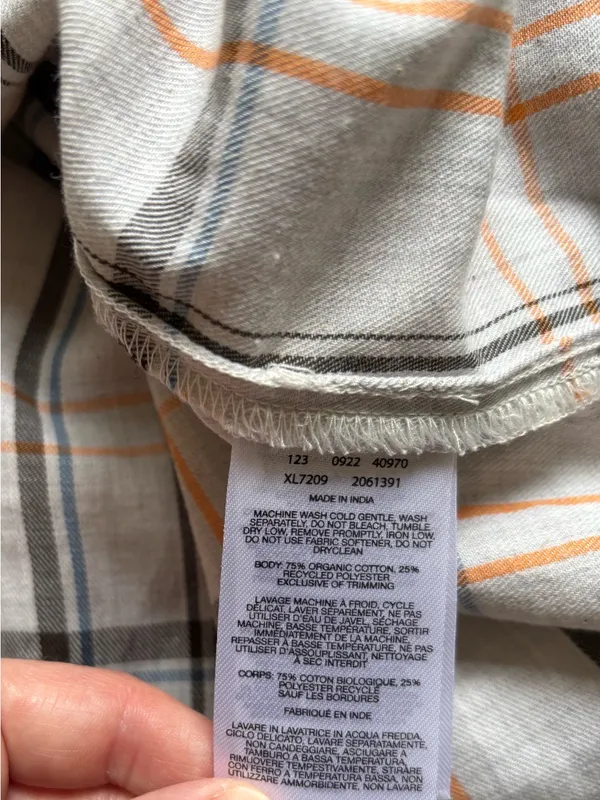 Columbia organic cotton plaid shirt M - Image 5