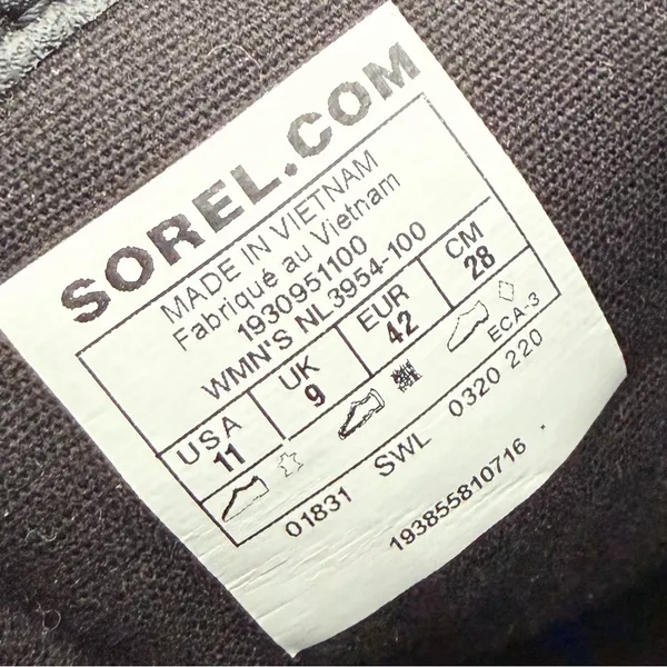 Sorel Lennox Lace Up Waterproof Boots White Black Size 11 - Image 10
