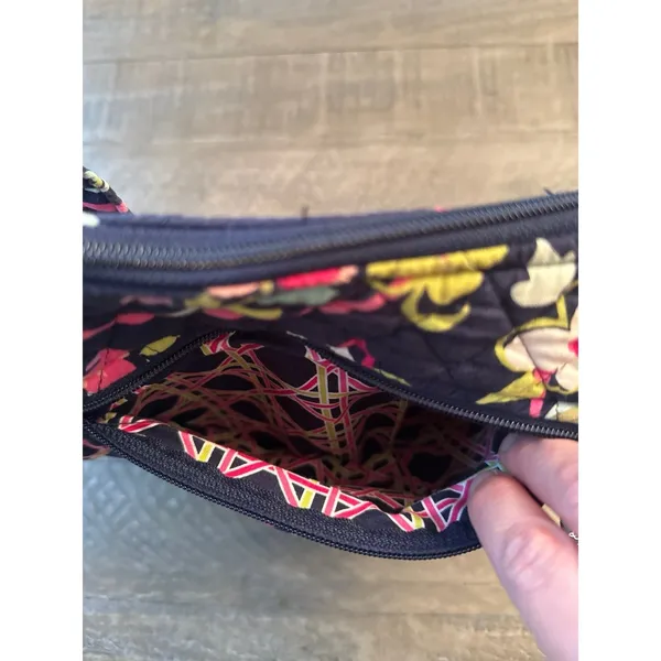 Vera Bradley Crossbody Hipster‎ Bag Ribbons Retired Pattern Purple Navy Blue - Image 7
