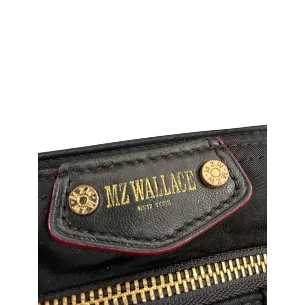 MZ Wallace womans Black Nylon Leather Trim Handbag crossbody SKU 8907 - Image 2