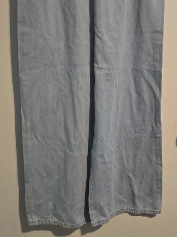 stradivarius Light Blue Wide-Leg Drawstring Jeans - Image 9