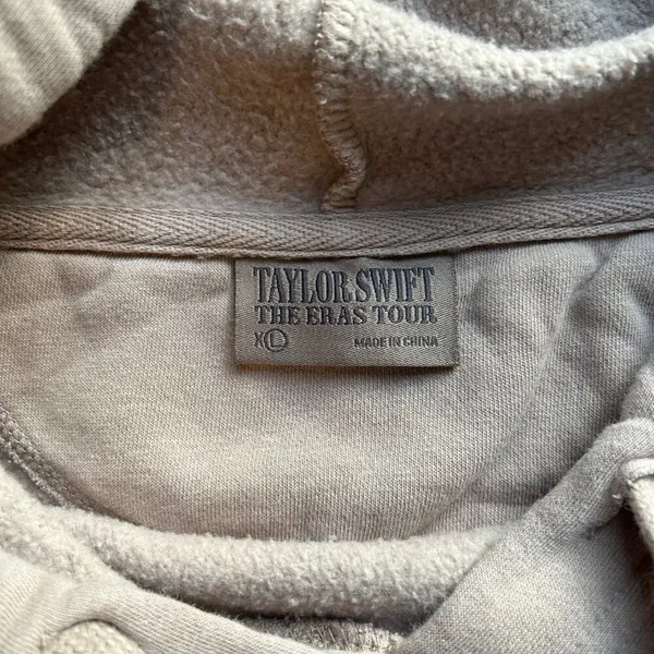 Taylor Swift Eras Tour beige Hoodie Women size XL concert merchandise - Image 5