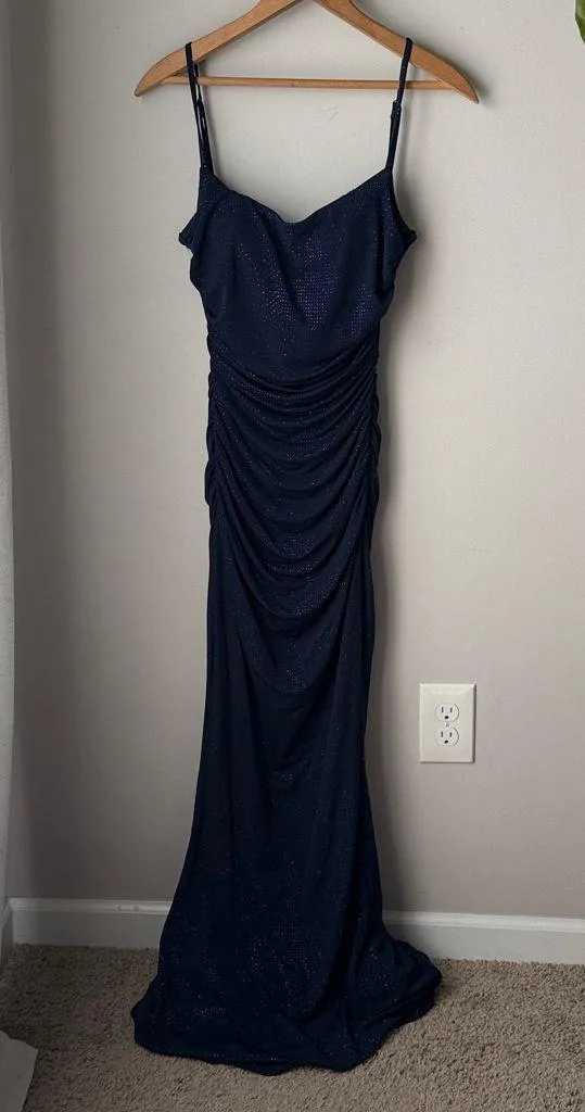 Windsor Navy Blue Tatum Formal Glitter Mermaid Dress - Image 5