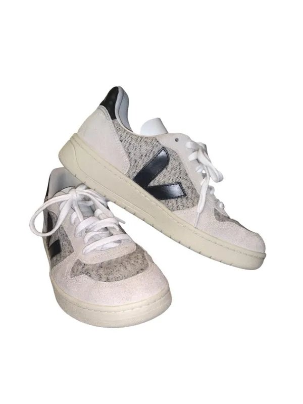 Veja Women's Sneakers Snow/ Black Size 8 Flannel Fabric Low Top Lace Up Shoe - Image 5