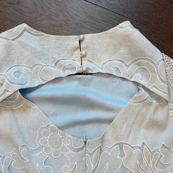 Women’s Light Blue Lace Mini Dress Size Medium C22-007 - Image 12