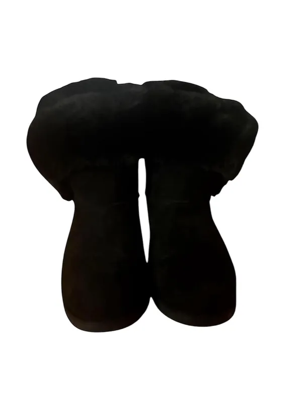 Juicy Couture Rhinestone Bow Black Furry Snow Boots - Image 2