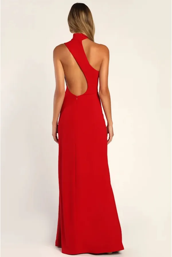 Lulus Keep It Interesting Red Asymmetrical Halter Dress - Image 5