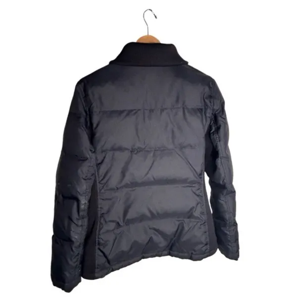 Old Navy Puffer Coat Size Medium Black Side Panels Vintage Down Feather FLAWED - Image 9