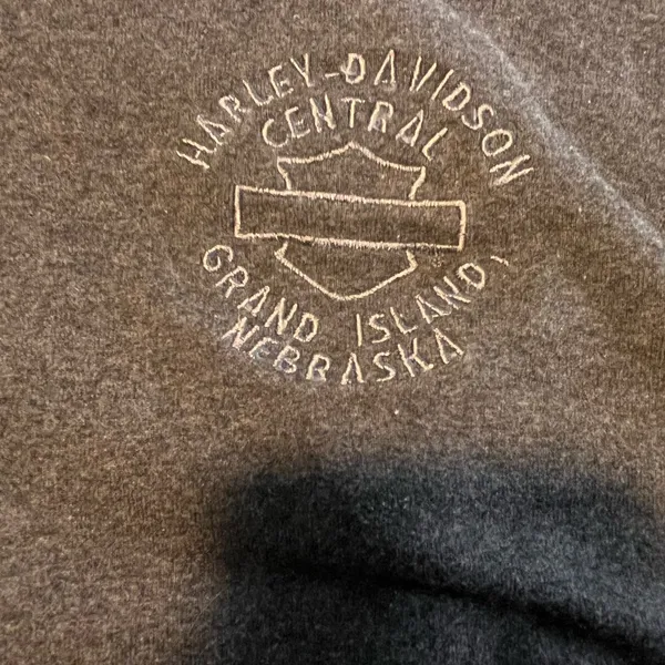 Y2K Harley-Davidson Gray Crew Neck Sweater with Logo Premium Longsleeve Graphic - Image 6