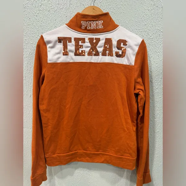 PINK Victoria's Secret Women’s Quarter- Size Texas Longhorn Sweatshirt - Image 4