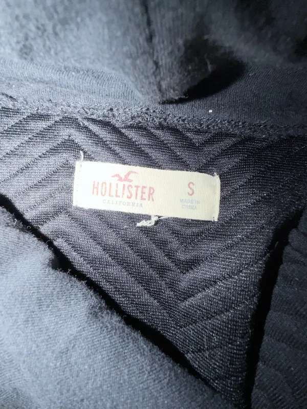 Hollister Quilted Black Hooded Soft Lightweight Cinch Waist Jacket Size Small - Image 4