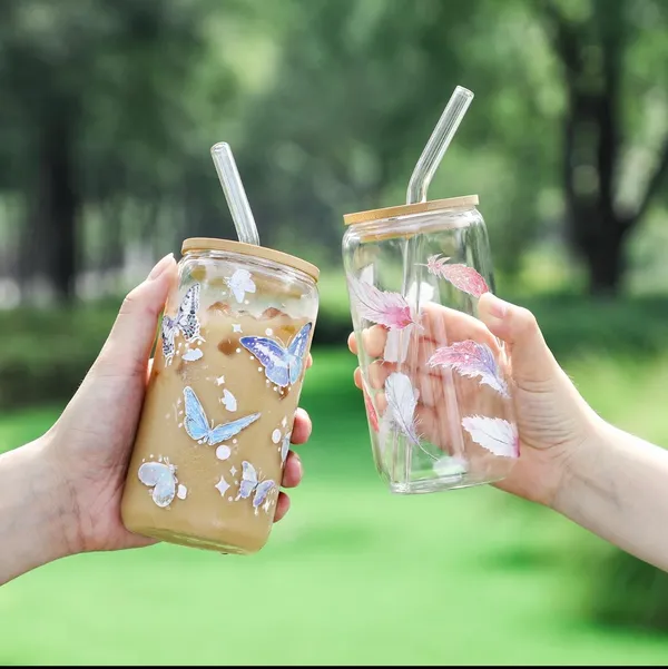 Glass Tumbler With Bamboo Lid & Reusable Straw – Modern Aesthetic Drink Cup Set” - Image 3