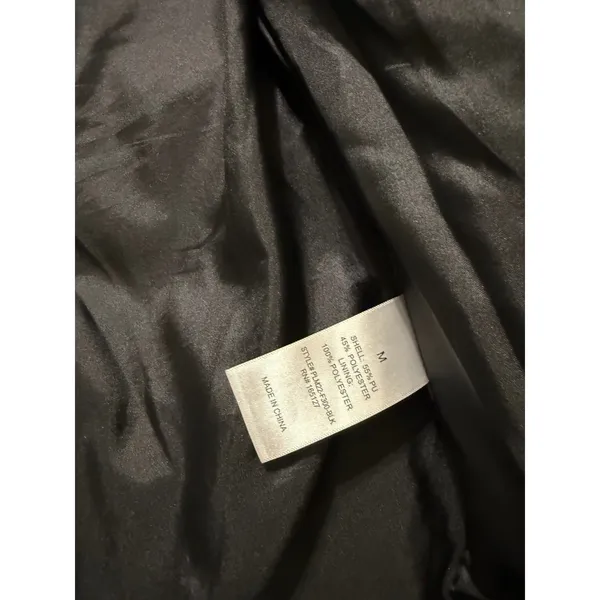 ALYA Black Faux Leather Puffer Jacket Cropped Funnel Neck Vegan PLM22-F300-BLK M - Image 6