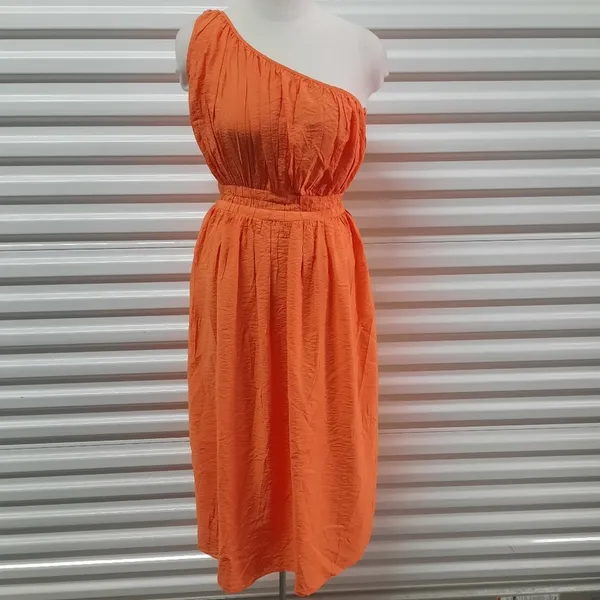 French Connection Faron Dress Womens Size 2 One Shoulder Midi Party Going Out - Image 2