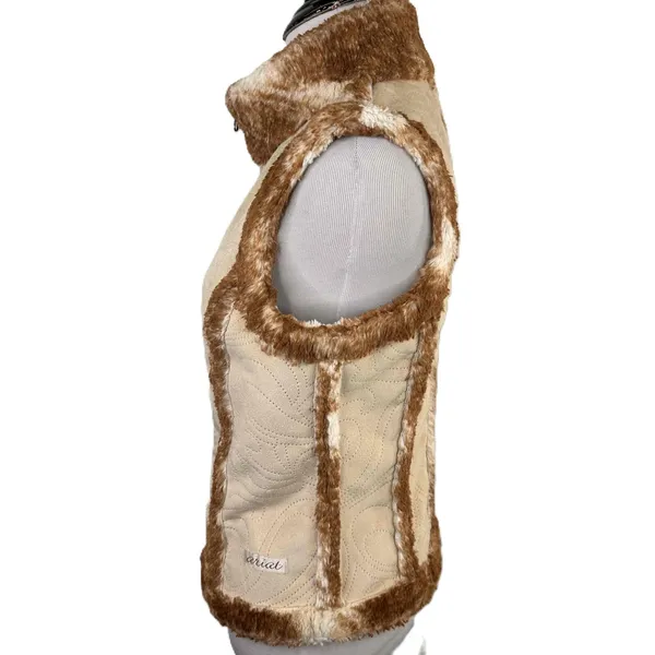 Ariat Brown Quilted Zippered Front Vest Size Medium - Image 3