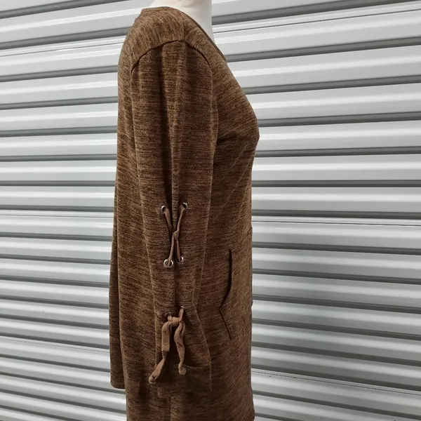 Tacera Womens Knit Sweater Dress Size Small Brown Coastal Cowgirl Fall Boho Chic - Image 4