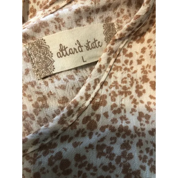 Altar'd State Mia Floral Print Dress Size L Cream/Mocha - Image 11
