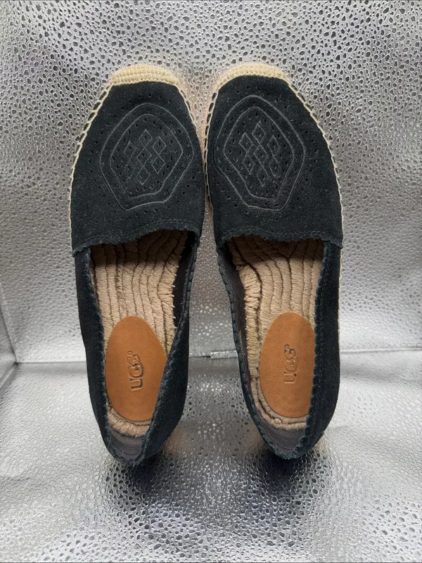 UGG Heidi Perf Black Perforated Espadrille Slip-On Flats - Image 3