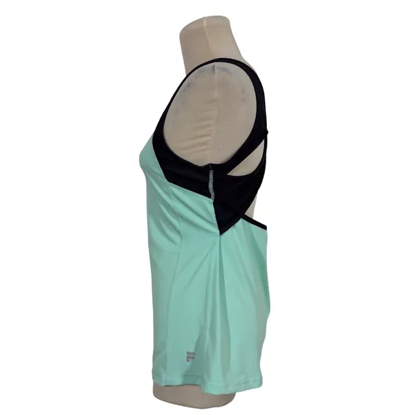 FILA Sport Women's Mint Green Black Racerback Athletic Tank Top Size‎ L - Image 2