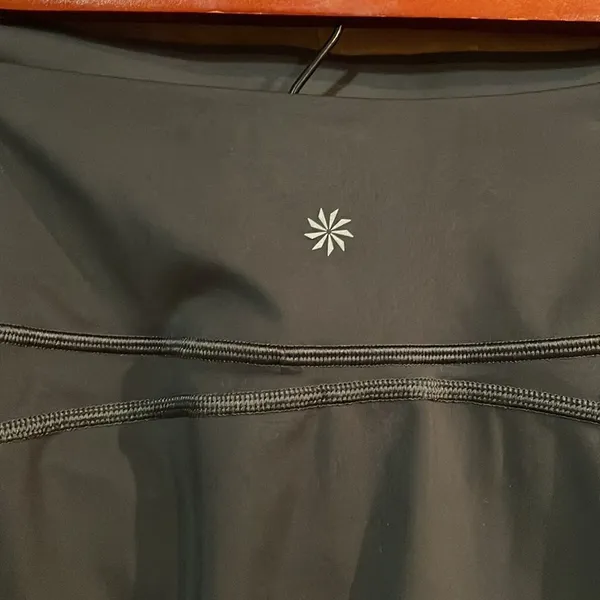 Athleta Ace Black Tennis Skort with silver reflective stripe on waistband - Image 6